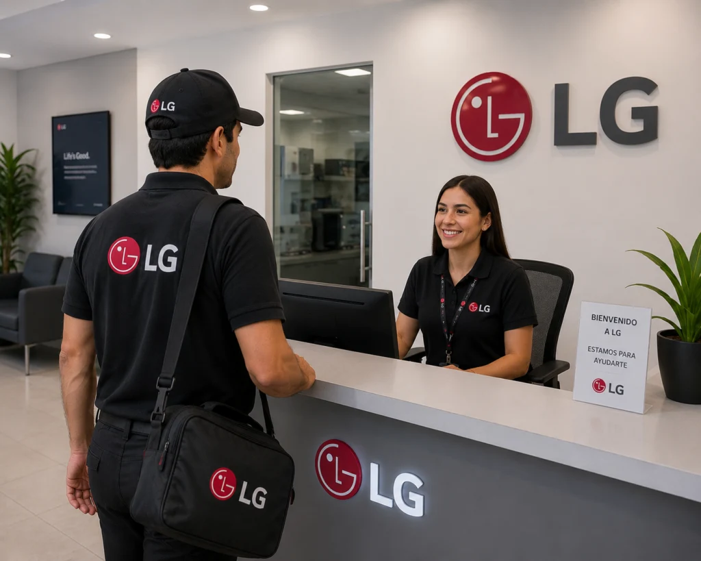 Técnico LG realizando mantenimiento preventivo en Chile