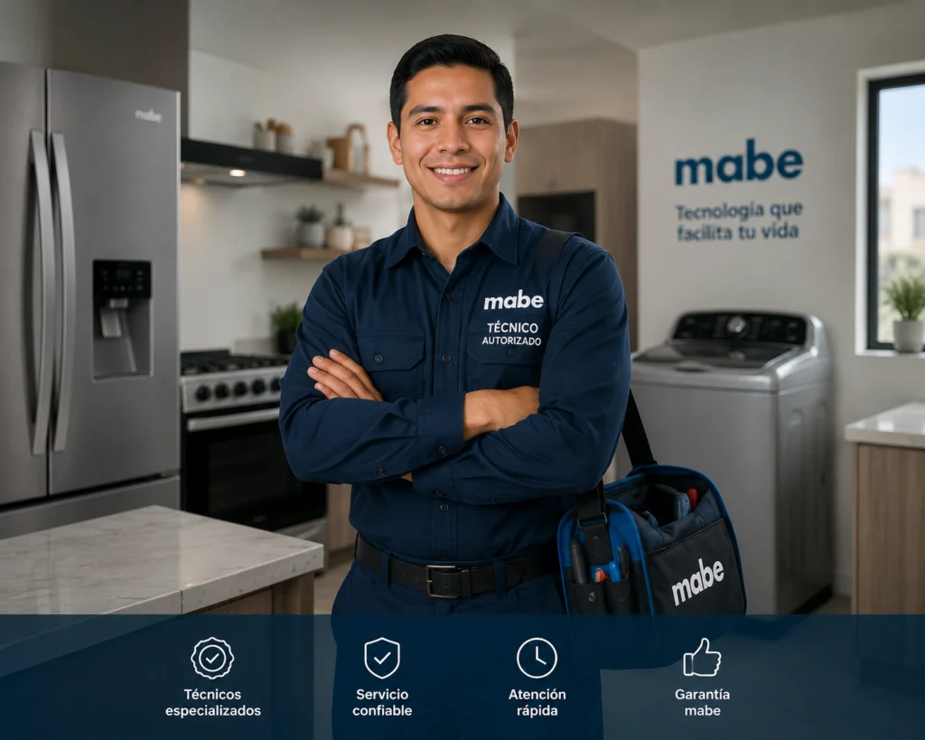 Técnico Mabe realizando mantenimiento preventivo en Chile